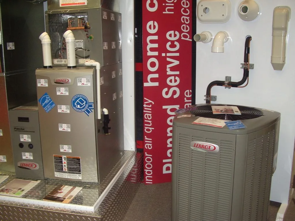 Furnace and air conditioner display in the LSM showroom