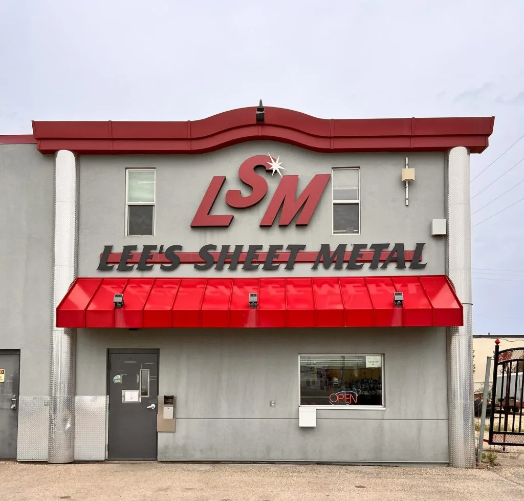 Exterior of the Lee's Sheet Metal building in Grande Prairie
